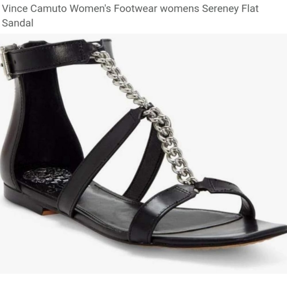 Vince Camuto Black Sereney Flat Sandals